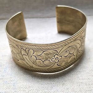 Antique Victorian Berber German Silver Ornate Cuff Bracelet